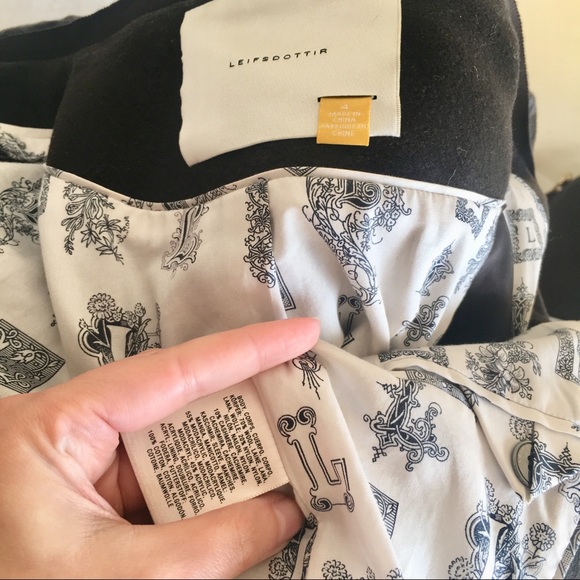 Anthro Leifsdottir S/M Cashmere Wool Coat Faux Fur - Picture 6 of 8